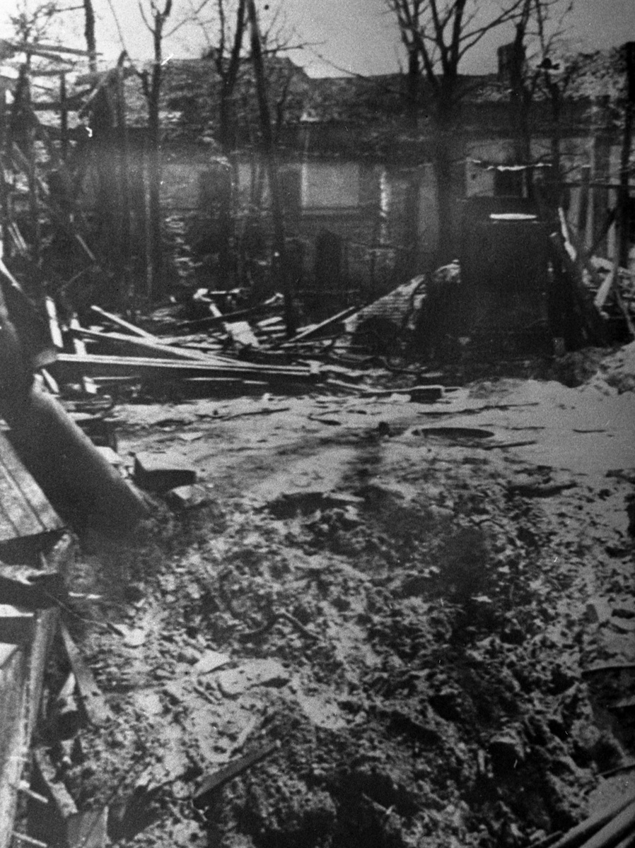    Великая Отечественная война 1941-1945 гг. Место обнаружения трупов Адольфа Гитлера и Евы Браун. Фото:  РИА Новости