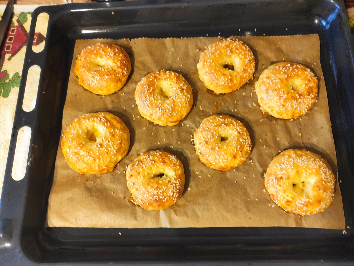 Количество продуктов рассчитано на 8 бубликов