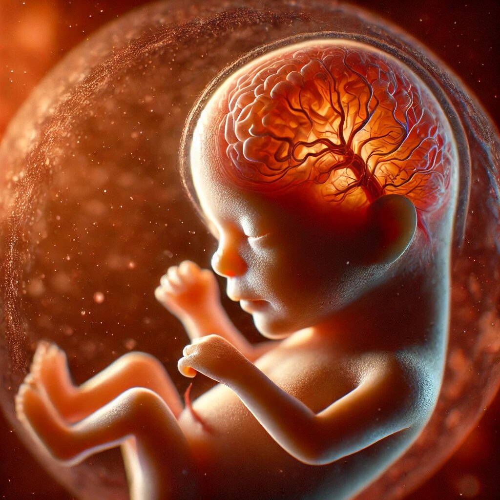 реалистичное изображение плода на поздних стадиях развития. ИИ изображение