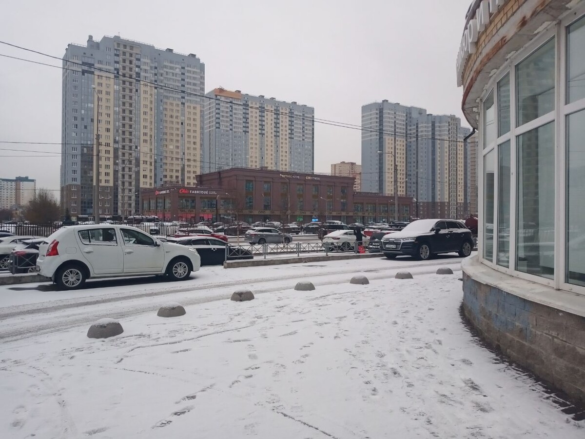    Богатырский проспект утром 13 марта. Фото: читатель Мойки78