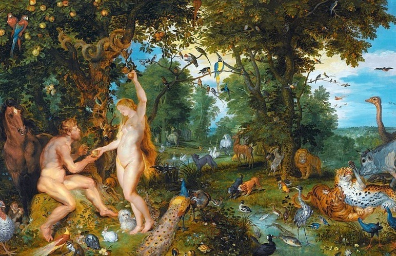 Адам и Ева в Эдемском саду. Художник Ян Брейгель.