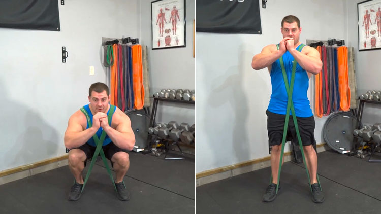 Приседания с резинками