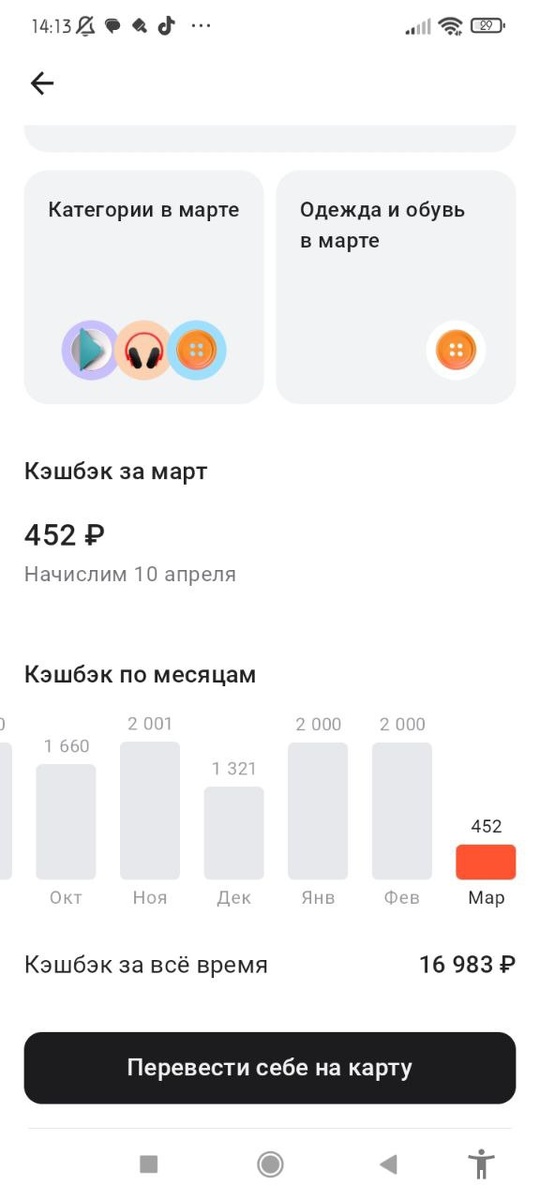 Скрин из приложения сына. Кэш почти 17 тысяч за 8,5 месяцев. 