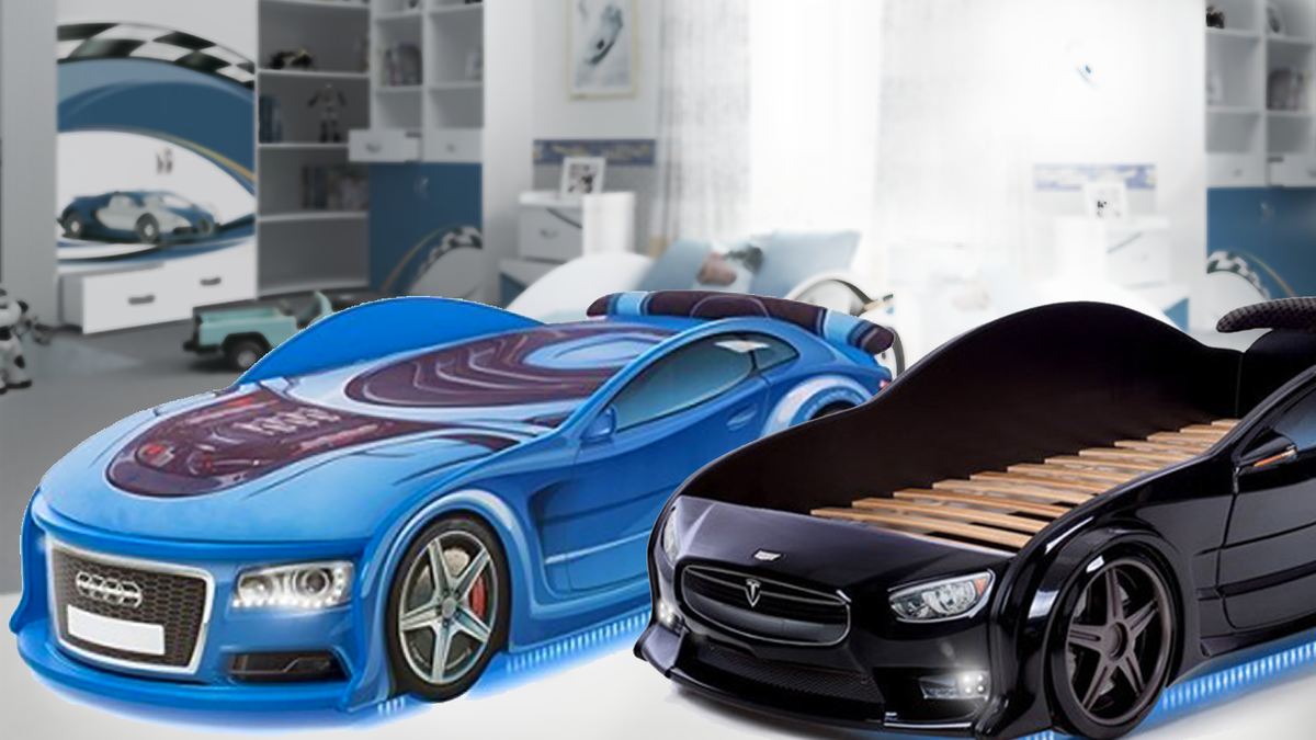 На фото: объемная Кровать-машина 