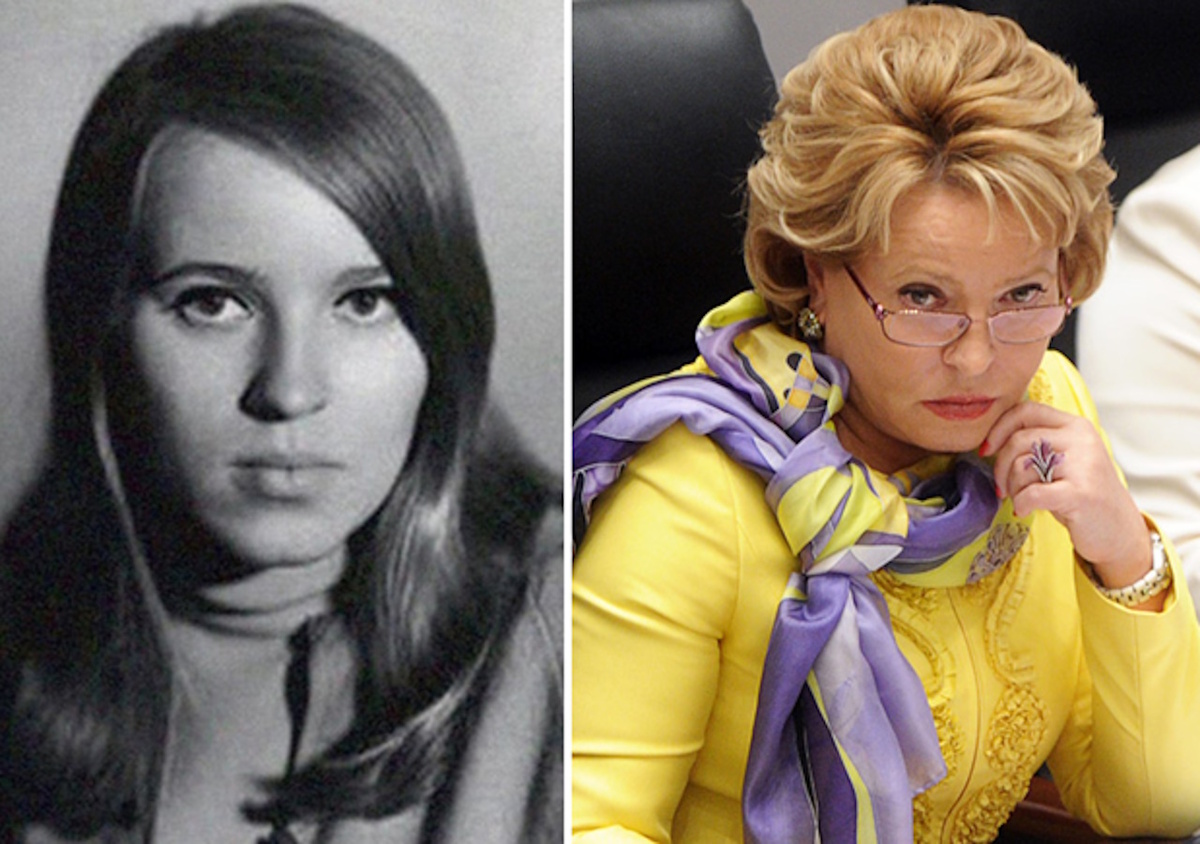 Выпускница Валя Тютина (слева) и спикер Совета Федерации Валентина Ивановна Матвиенко. Фото: Коллаж Яндекс-картинки