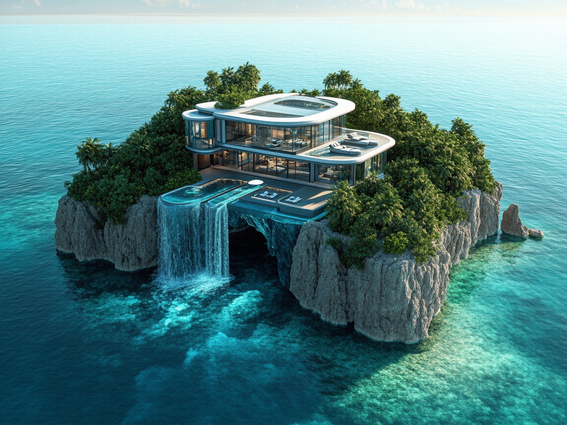 Роскошный остров миллиардера с входом в скрытый бункер