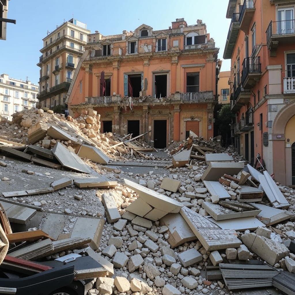 Меры для восстановления после землетрясения в Неаполе. 