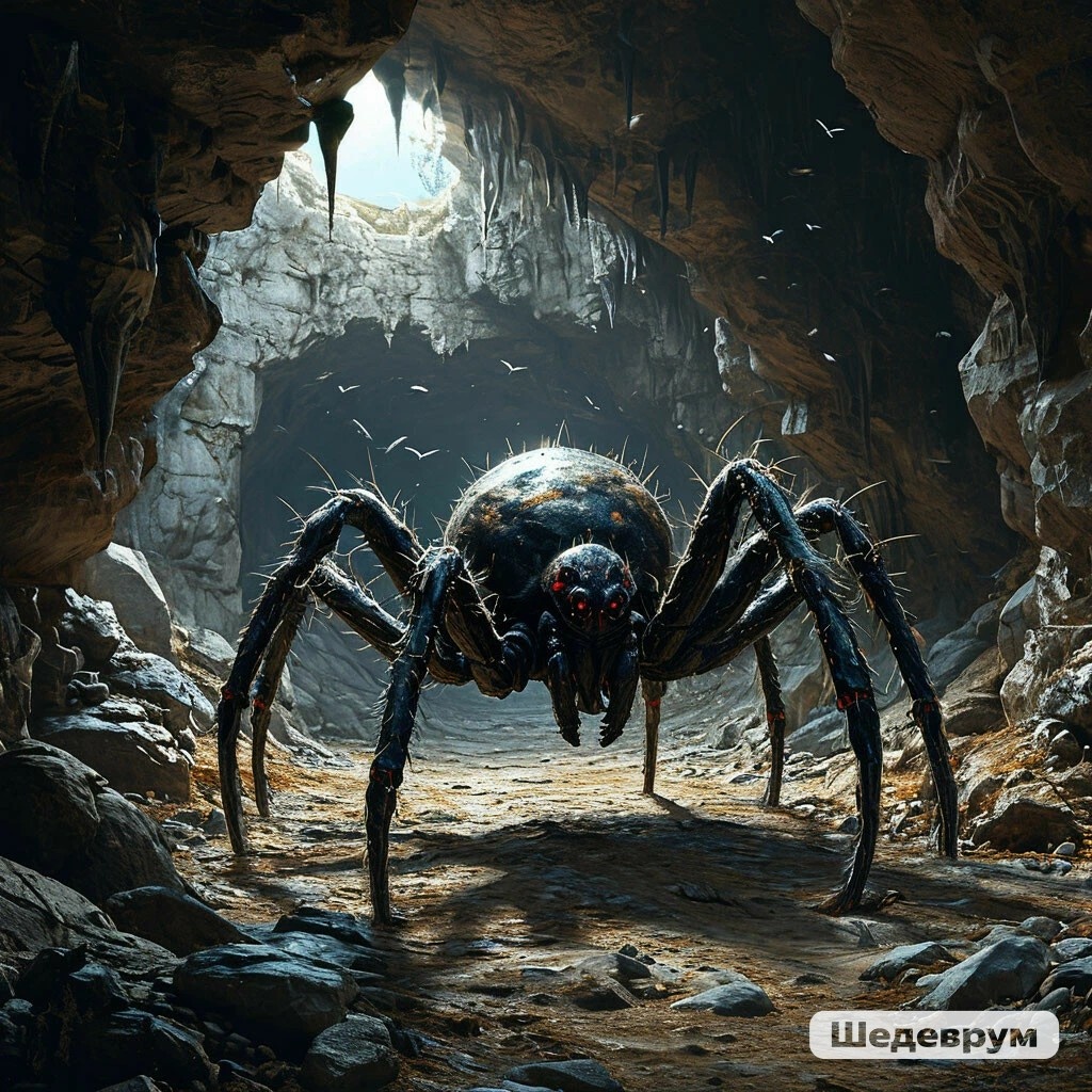 Изображение сгенерировано в нейросети Шедеврум - паук
