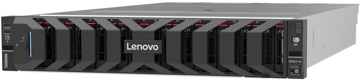 Сервер Lenovo ThinkSystem SR650 V4 вид слева с фальш-панелью