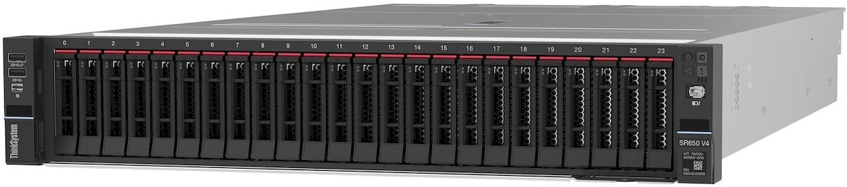 Сервер Lenovo ThinkSystem SR650 V4 вид слева без фальш-панели