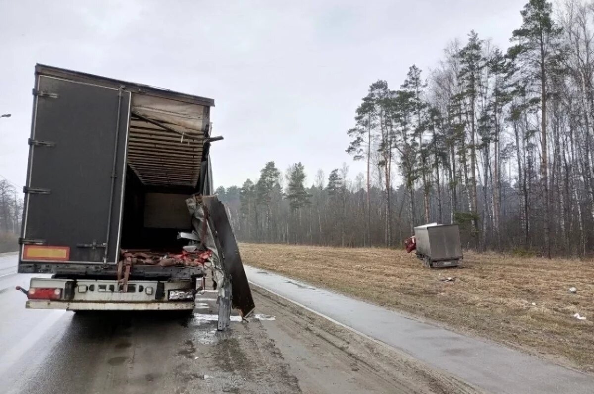    На брянском участке федеральной трассы Р-120 столкнулись две фуры