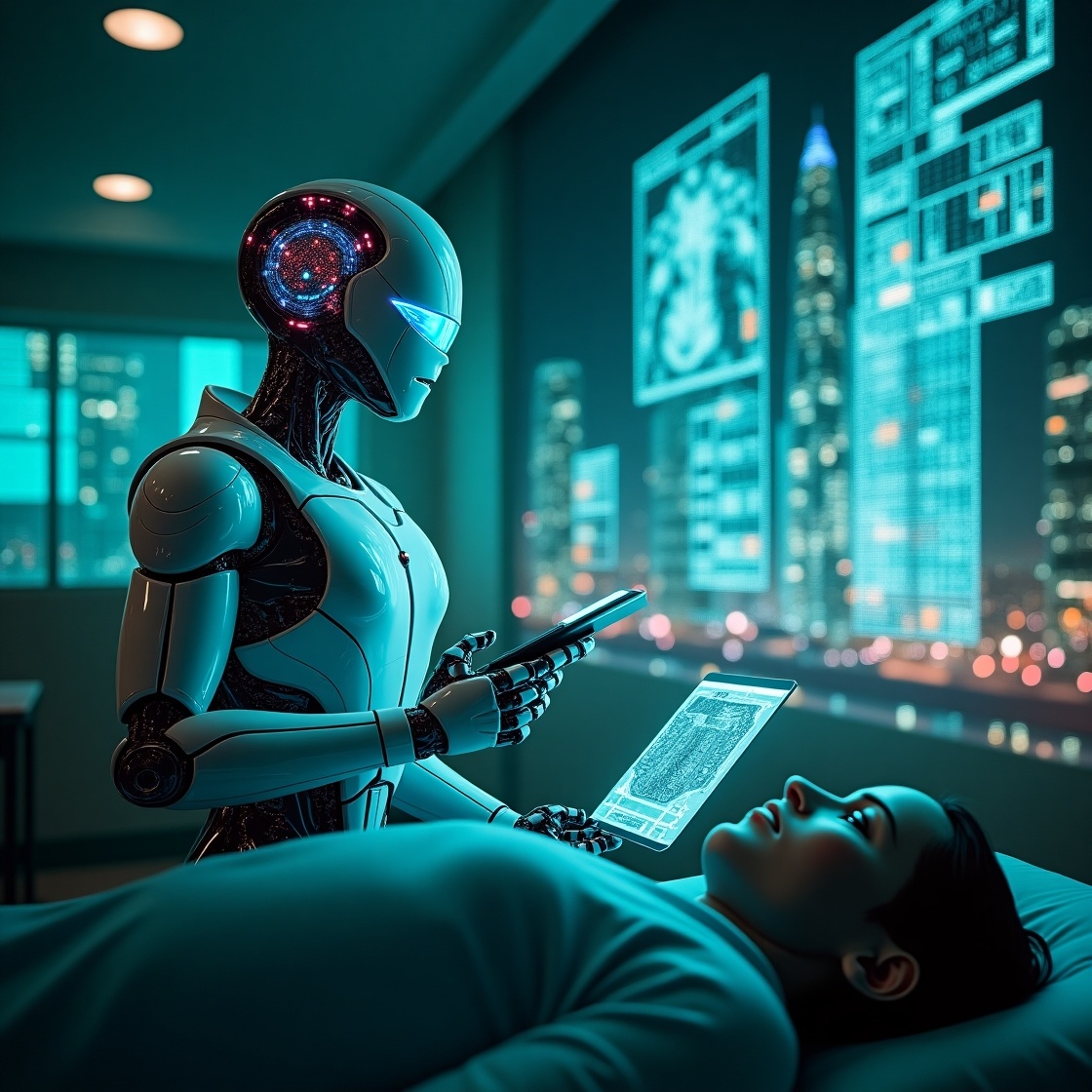 A futuristic scene set in 2025