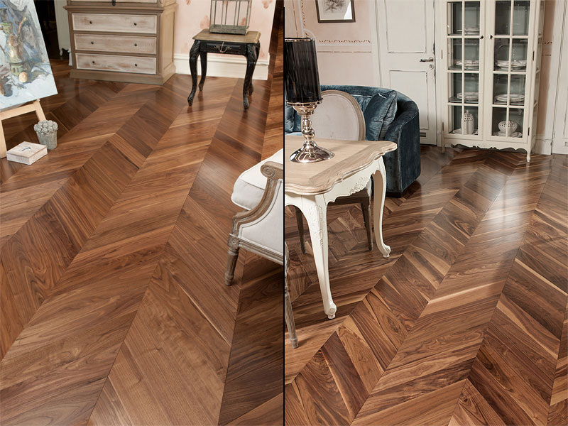 Темный паркет в интерьере