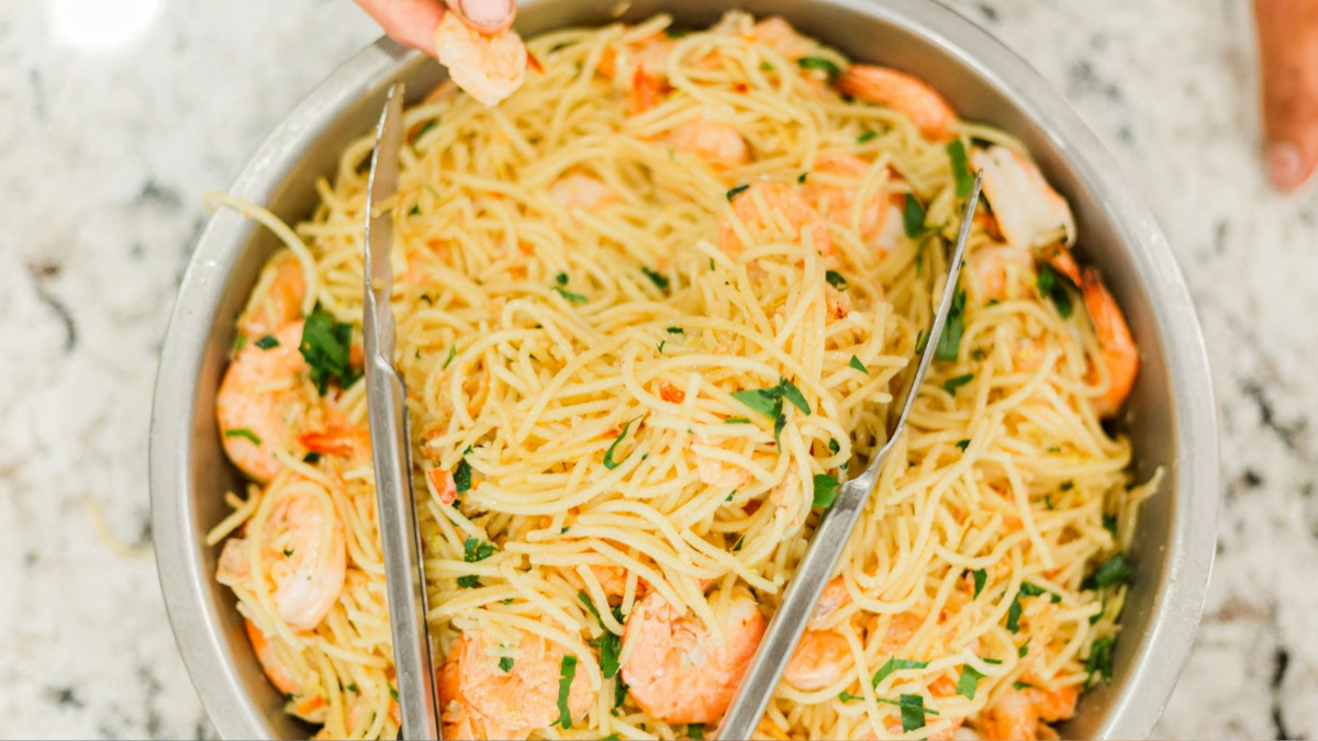 Оборудование для приготовления пасты с креветками в сливочном соусе