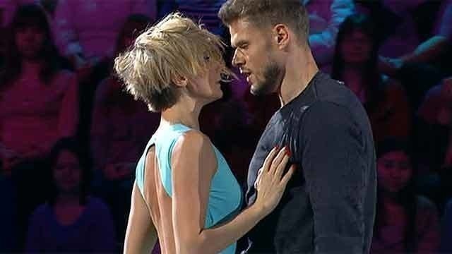 Фото: 1tv.ru / Яглыч и Домнина на «Ледниковом периоде»