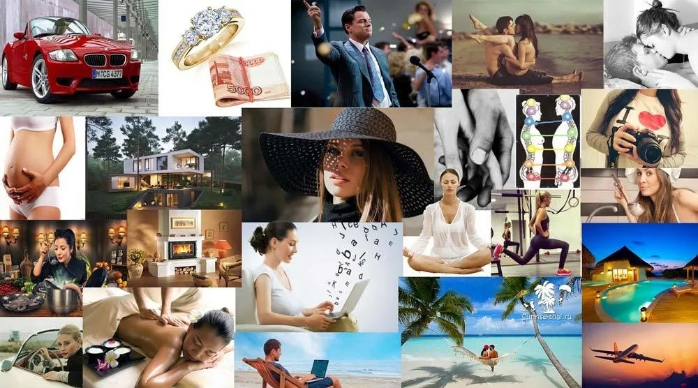 Начать работу с. Законом Притяжения можно с создания карты своих желаний.