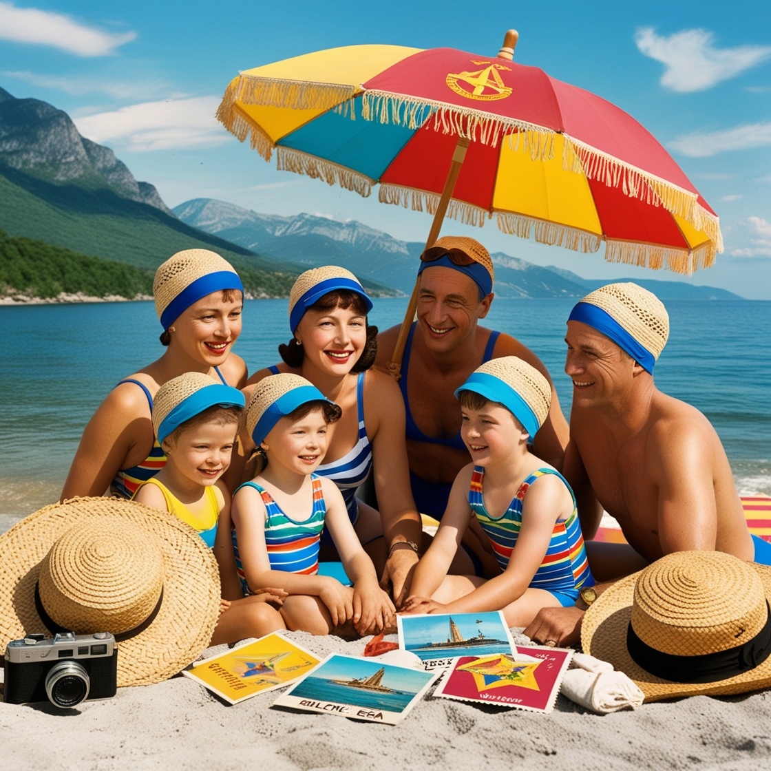 Как видит искуственный интелект отдых в Крыму в СССР