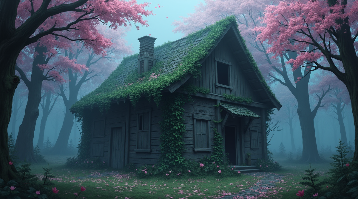 Теремок выглядел как типичная база из постапокалиптического тайтла: покосившаяся крыша, окна заколочены, а вокруг витает аура таинственности.