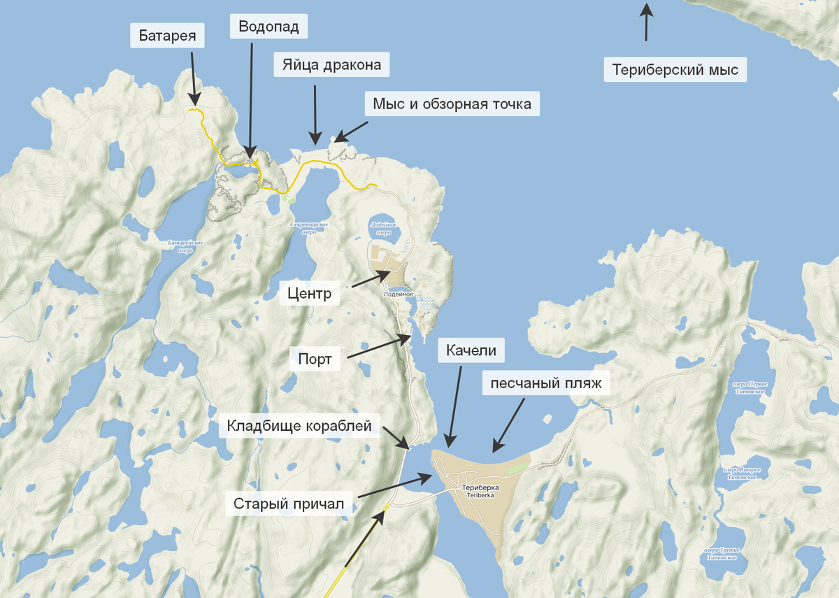 Главные локации в Териберки
