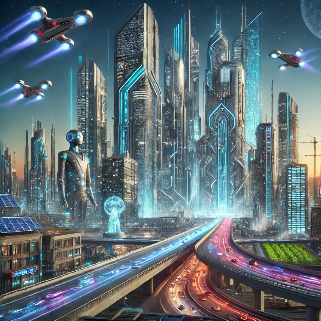 Футуристический городской пейзаж