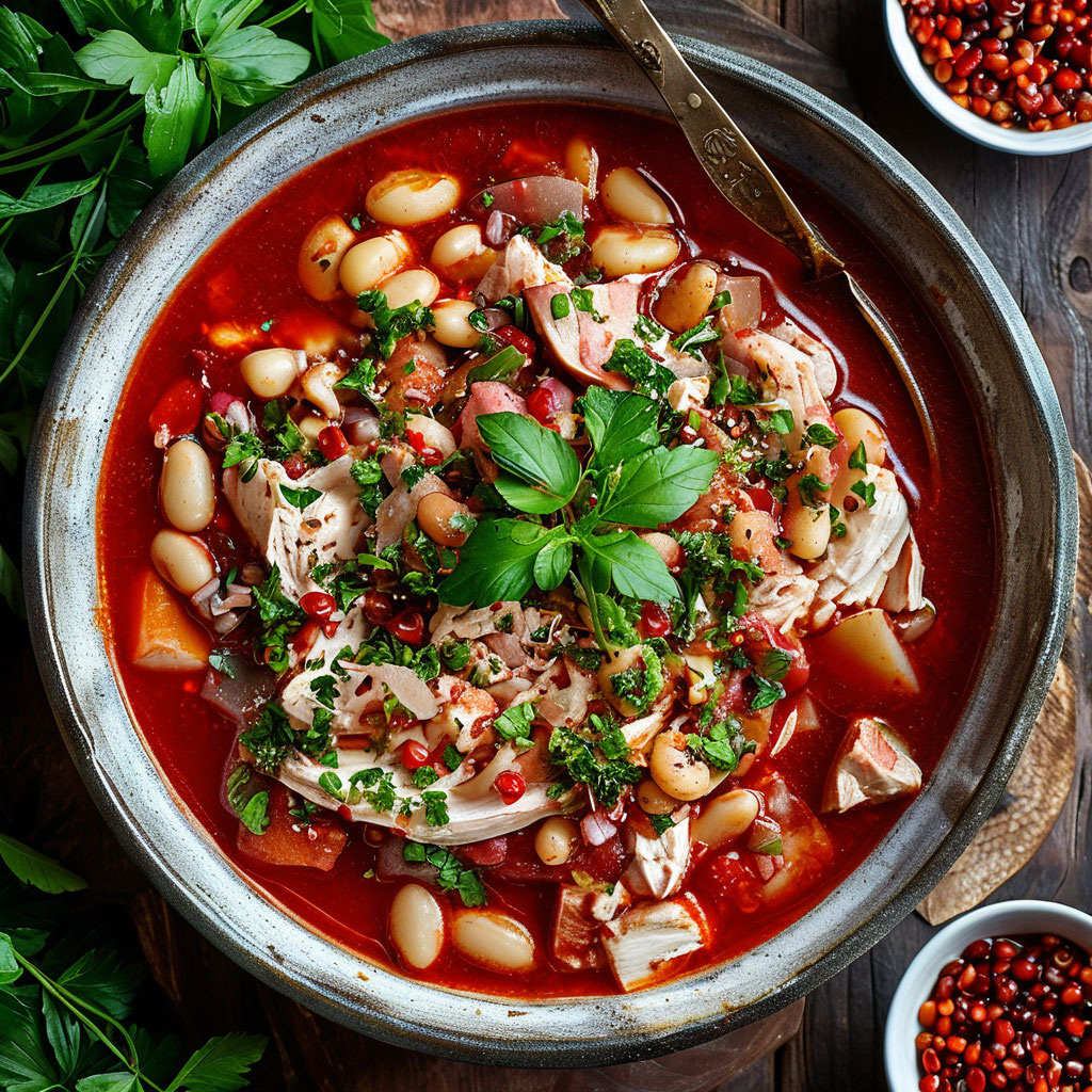 Постный борщ с фасолью