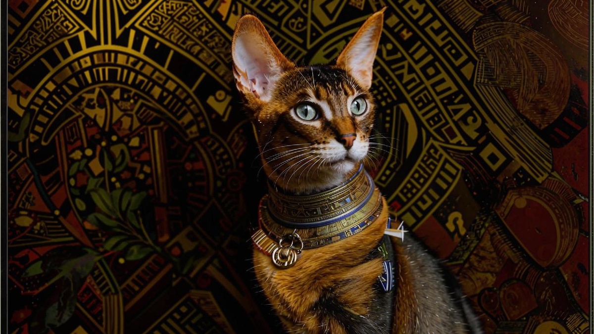 Абиссинская кошка в египетском стиле