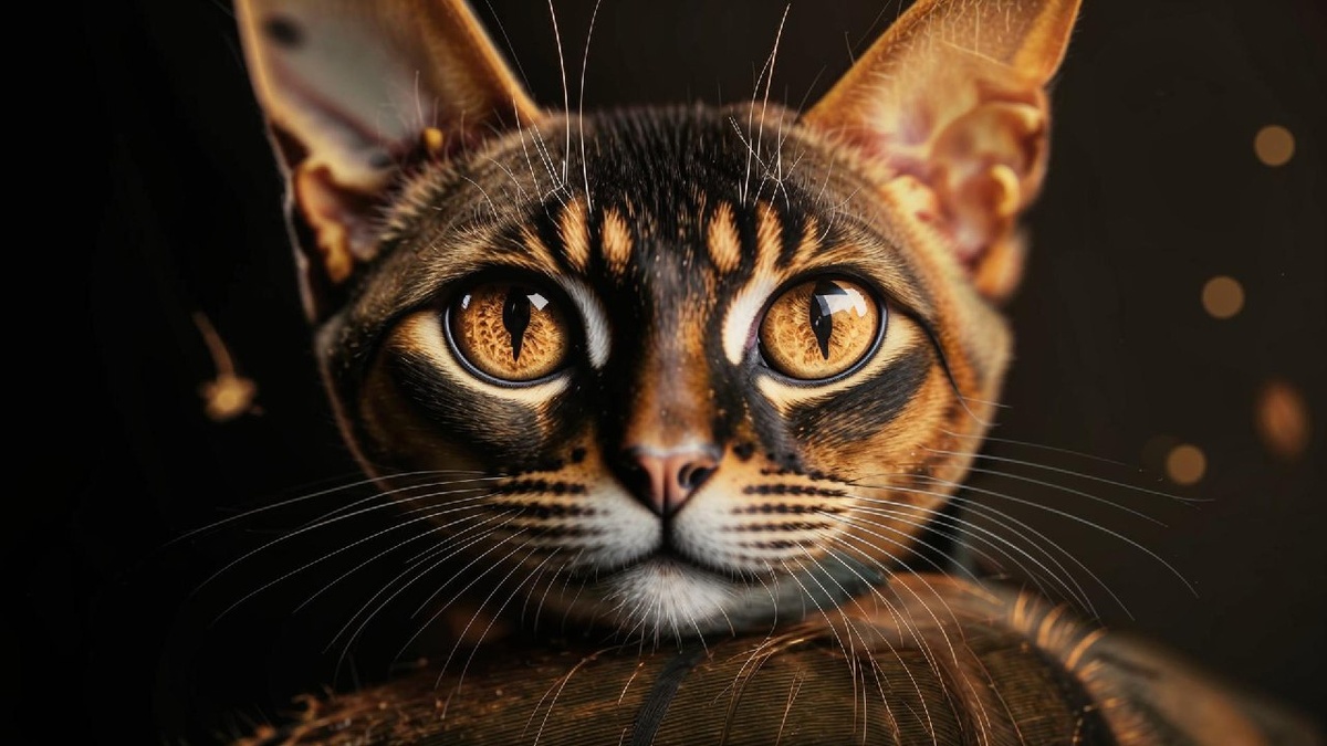 Абиссинская кошка с тикированным окрасом