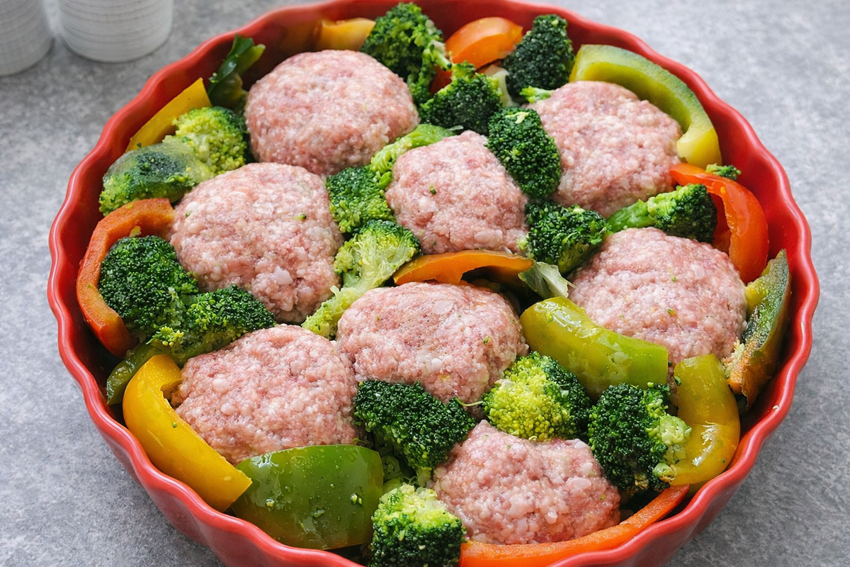 Котлетки с овощами.(перед запеканием в духовке)  Рецепт по ссылке в конце статьи⬇️