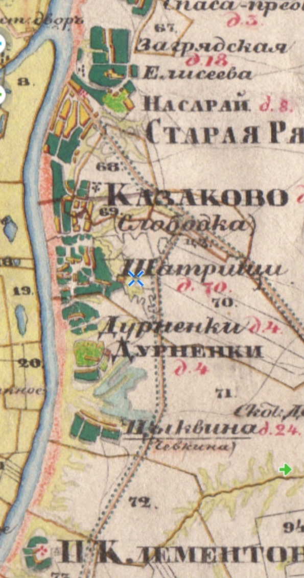 Правый берег реки Оки в 1850 году