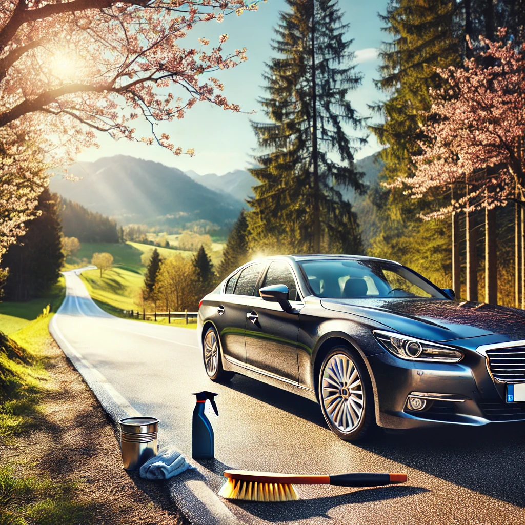 Ухоженный автомобиль на весенней дороге!