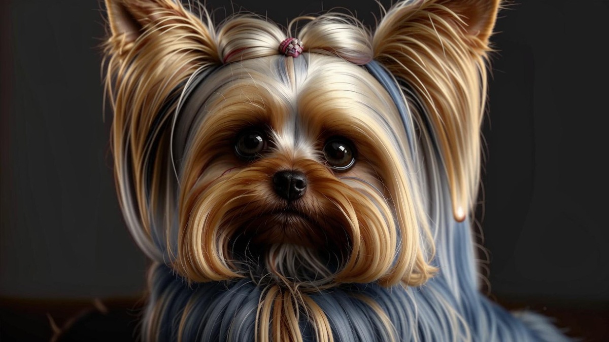 Йоркширский терьер с роскошной шерстью