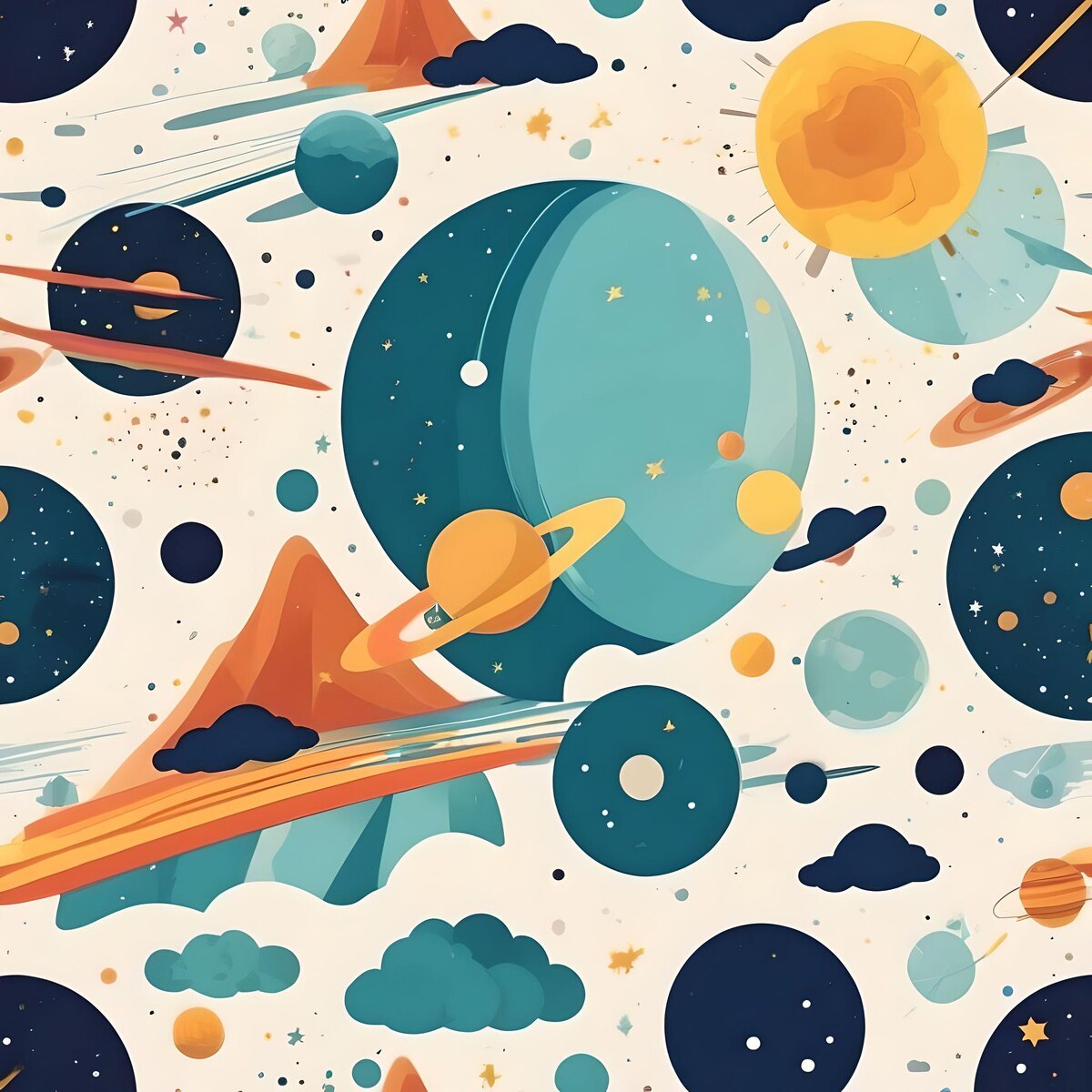 Планеты. Иллюстрация сгенерирована нейросетью