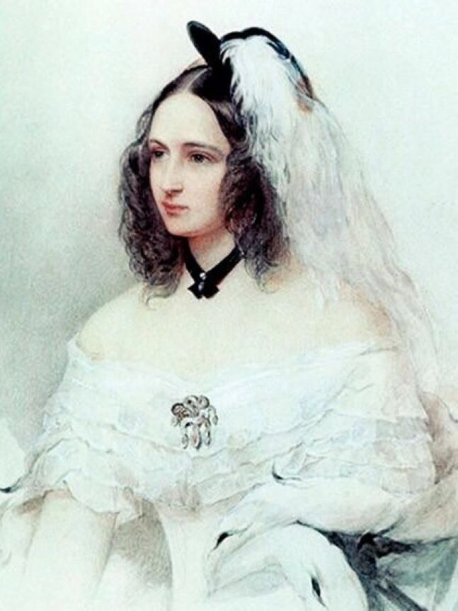 Портрет Натальи Николаевны Пушкиной, урожденной Гончаровой. Худ. В. Гау.