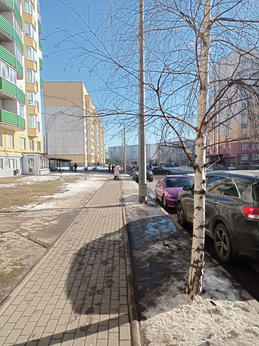   Наша улица. Вдали виден город. 