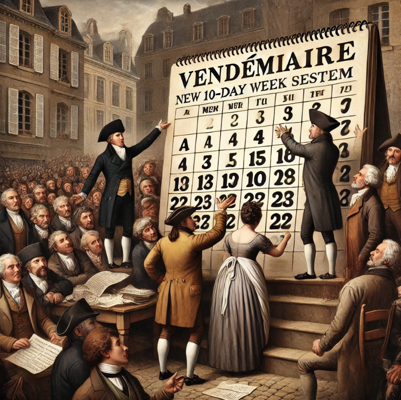 революционные чиновники представляют новый календарь, а граждане реагируют с недоумением