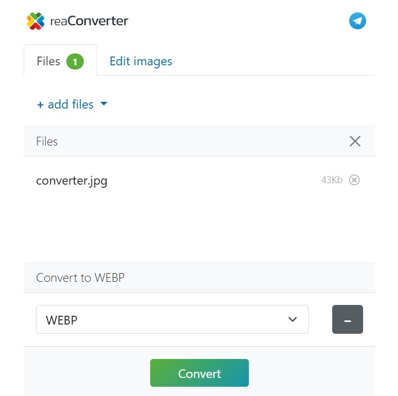 JPG в  WebP при помощи https://online.reaconverter.com/