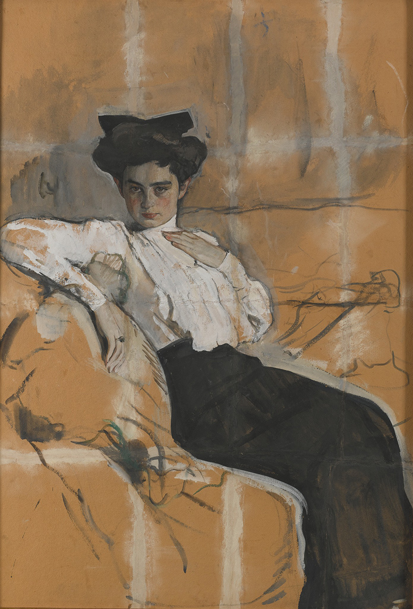 Валентин Серов. Портрет Г.Л. Гиршман. 1904. Картон, гуашь.
Государственная Третьяковская галерея