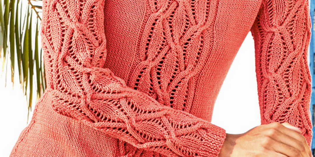 Сочный коралловый пуловер, пуловер оверсайз и другие модели спицами