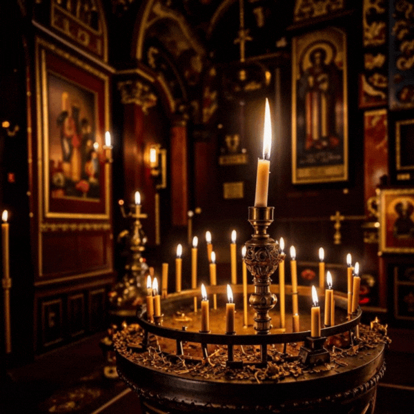 Свеча в храме. Анимированное изображение сгенерировано ИИ © «Известия»