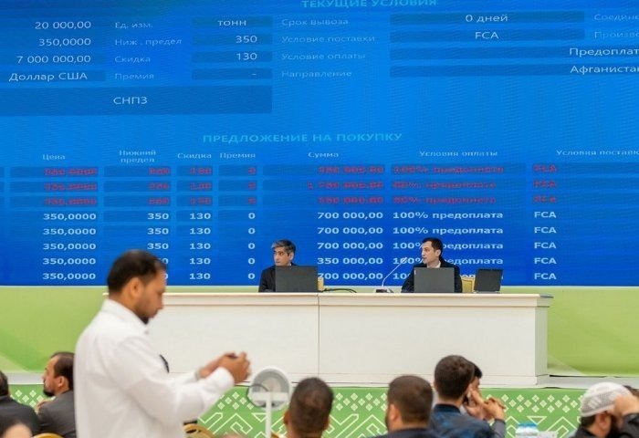 Выездные биржевые торги в Торгово-промышленной палате Туркменистана, 5 марта 2024 года, Ашхабад, Туркменистан. (Фото: ГТСБТ)