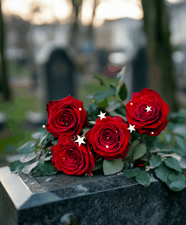 Анимированное изображение сгенерировано ИИ © «Известия» / Цветы на могиле