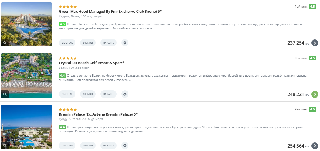 Подборка туров в Турцию по раннему бронированию