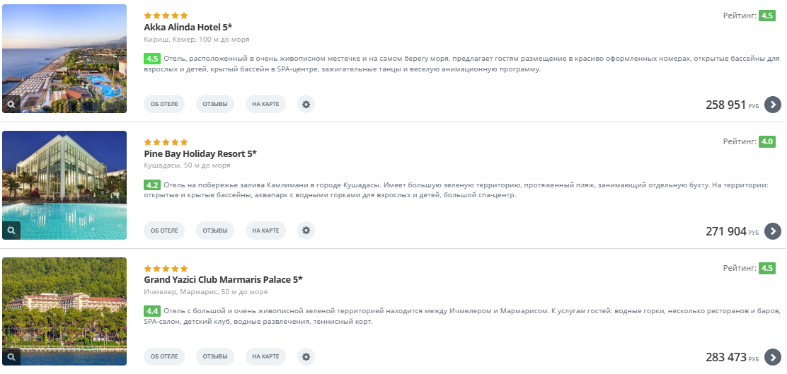 Подборка туров в Турцию по раннему бронированию