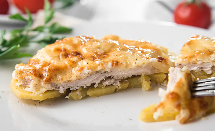 Картошка с мясом по-французски в духовке