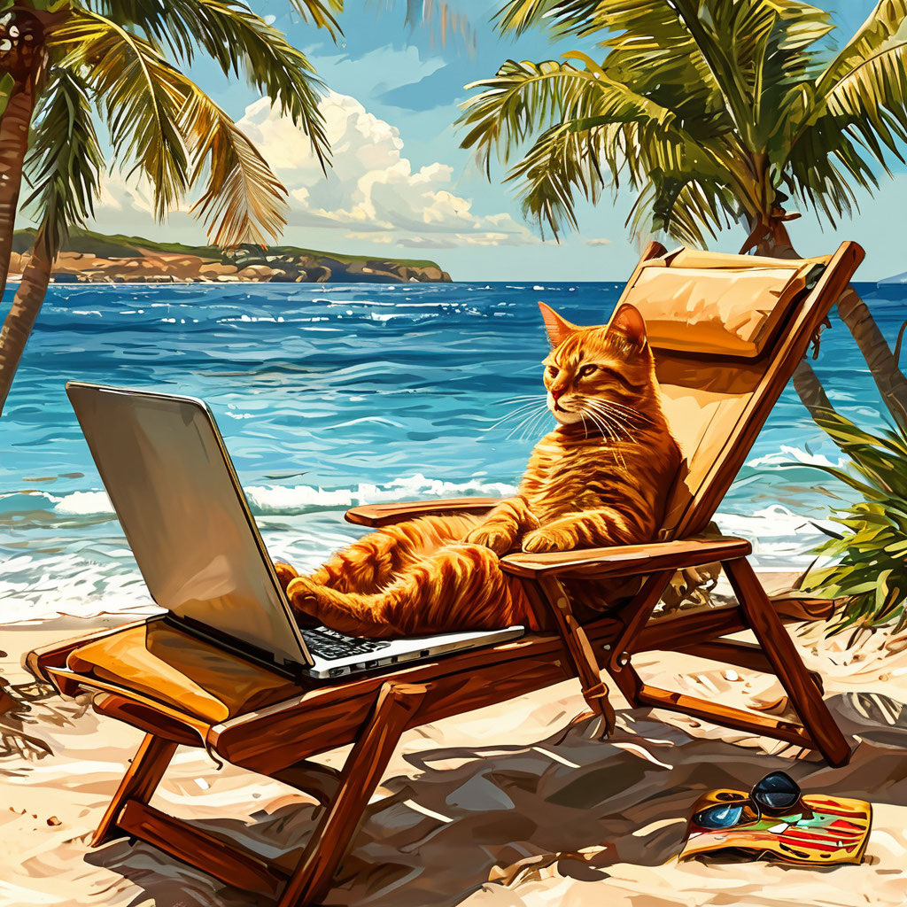 Кот на удаленке