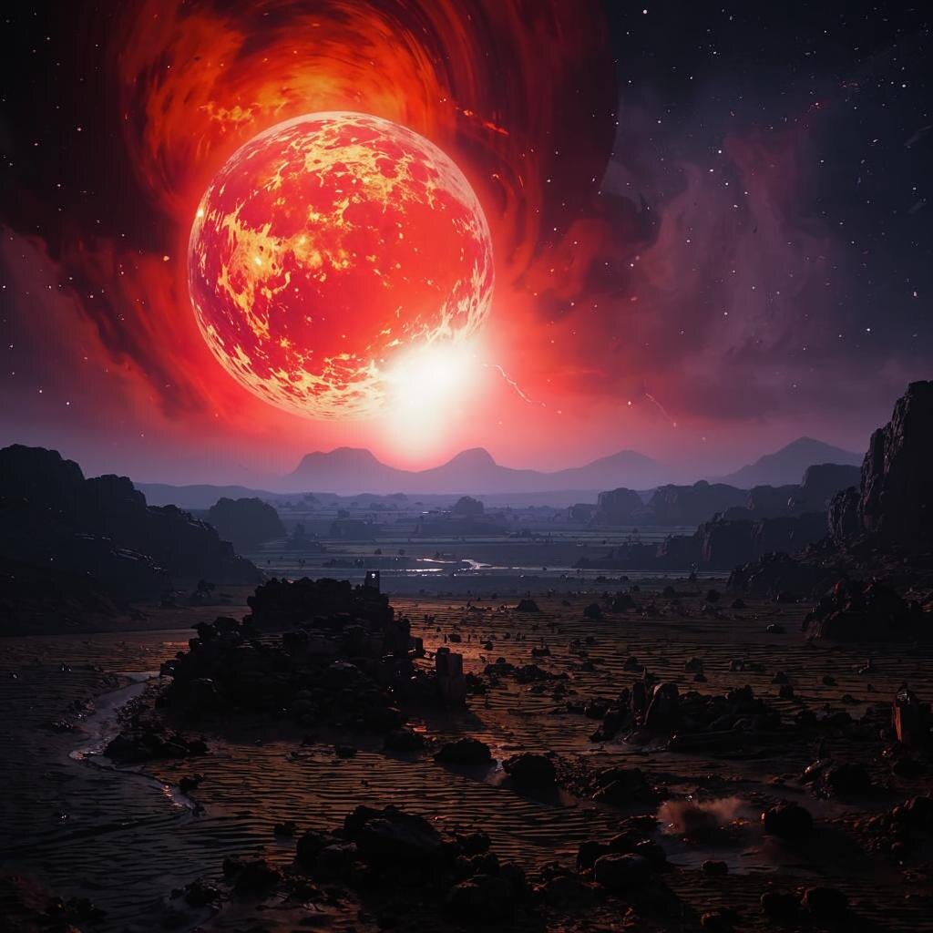 Луна в необычном свете.