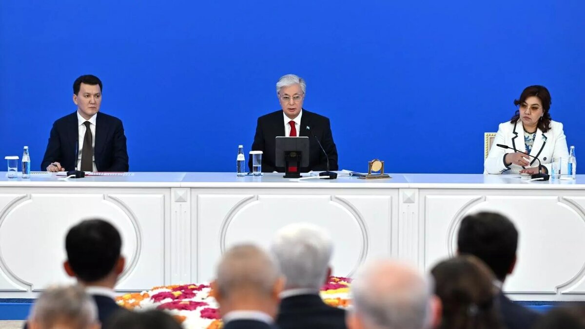 Касым-Жомарт Токаев на Нацилнальном курултае, 2025 год