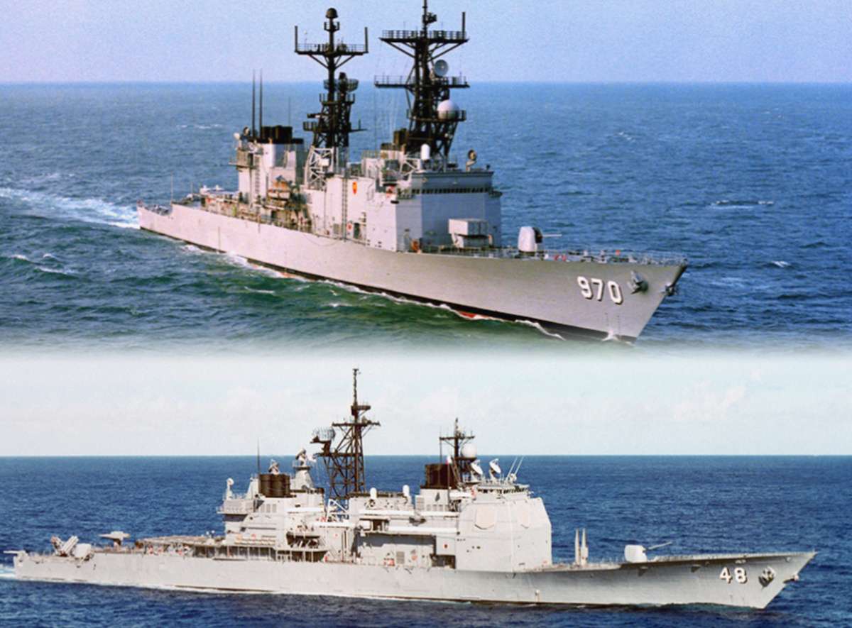 Эсминец и крейсер