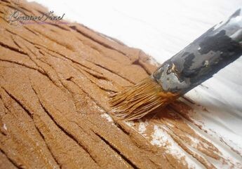 имитация коры дерева акрилом, техника "сухая кисть"