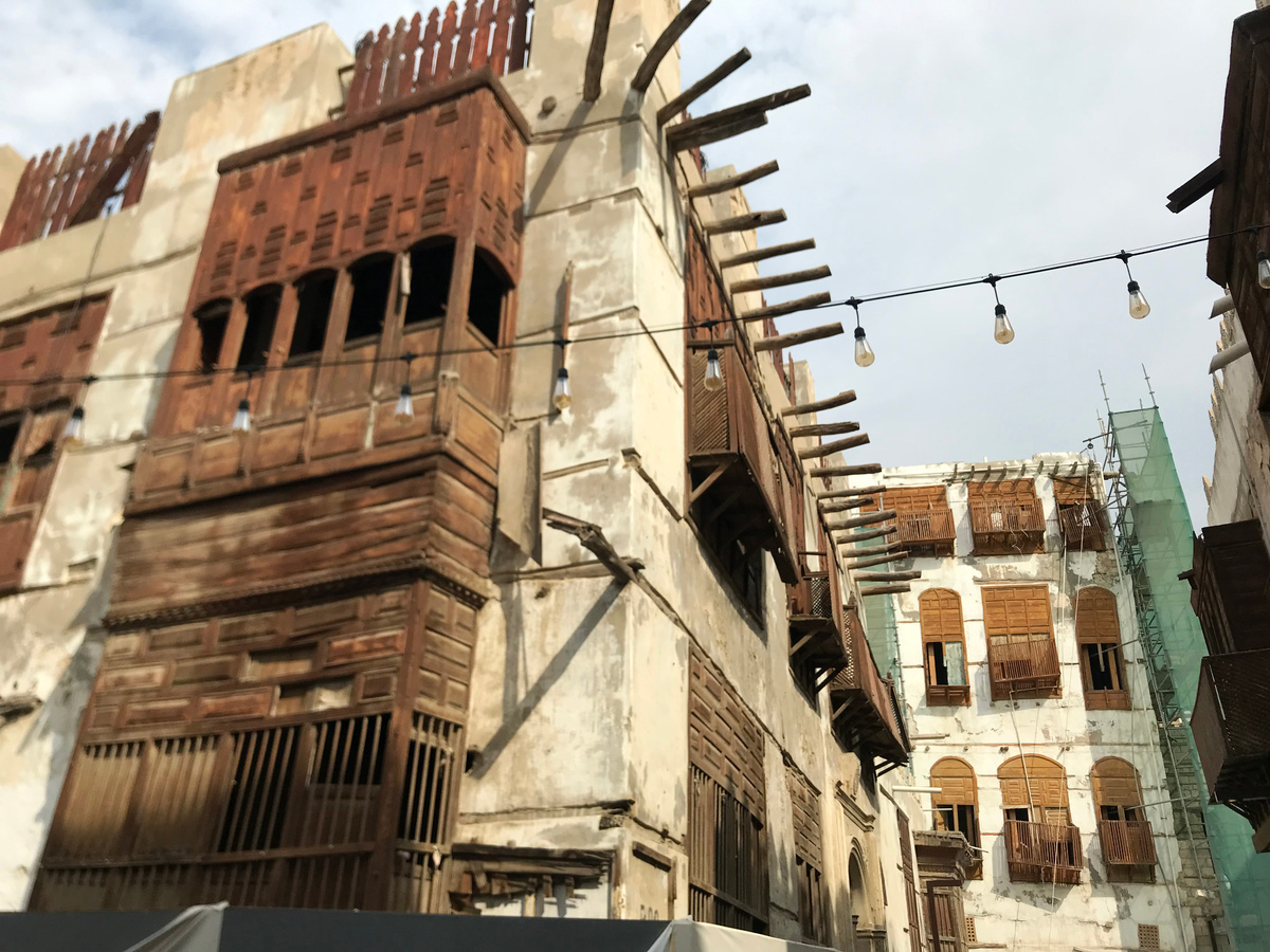 Исторический район Аль-Балад, Джидда, Саудовская Аравия. Это на реставрации.